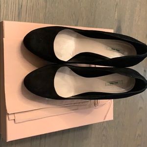 Authentic miu miu black suede